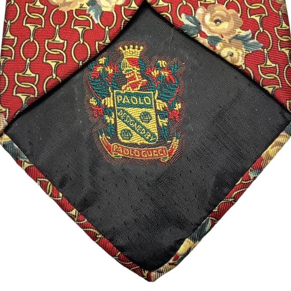 GUCCI (Designed By Paolo Gucci ) Men's Vintage Silk Equestrian and Flora… - Picture 4 of 6